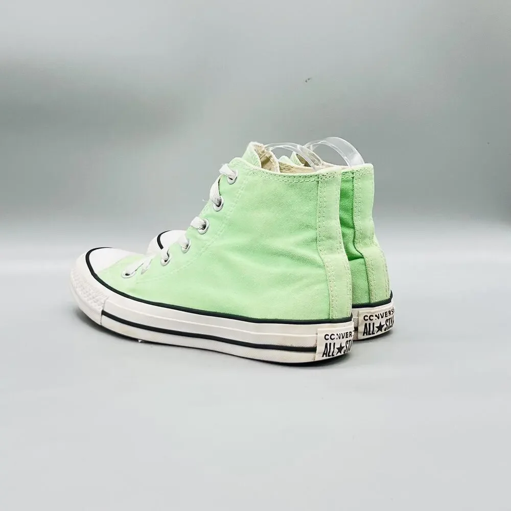 Converse Shoes Womens 7 Green Canvas Chuck Taylor All Star High Sneakers Comfort - Picture 5 of 10